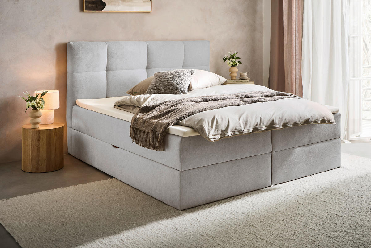 BOXBETT 140/200 cm  in Hellgrau  - Hellgrau, KONVENTIONELL, Textil (140/200cm) - Boxxx