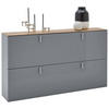 HÄNGESCHUHSCHRANK Eiche furniert Grau, Eichefarben  - Eichefarben/Alufarben, Design, Holz/Holzwerkstoff (140/79/28cm) - Dieter Knoll