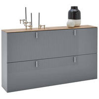 HÄNGESCHUHSCHRANK  in 140/79/28 cm  - Eichefarben/Alufarben, Design, Holz/Holzwerkstoff (140/79/28cm) - Dieter Knoll