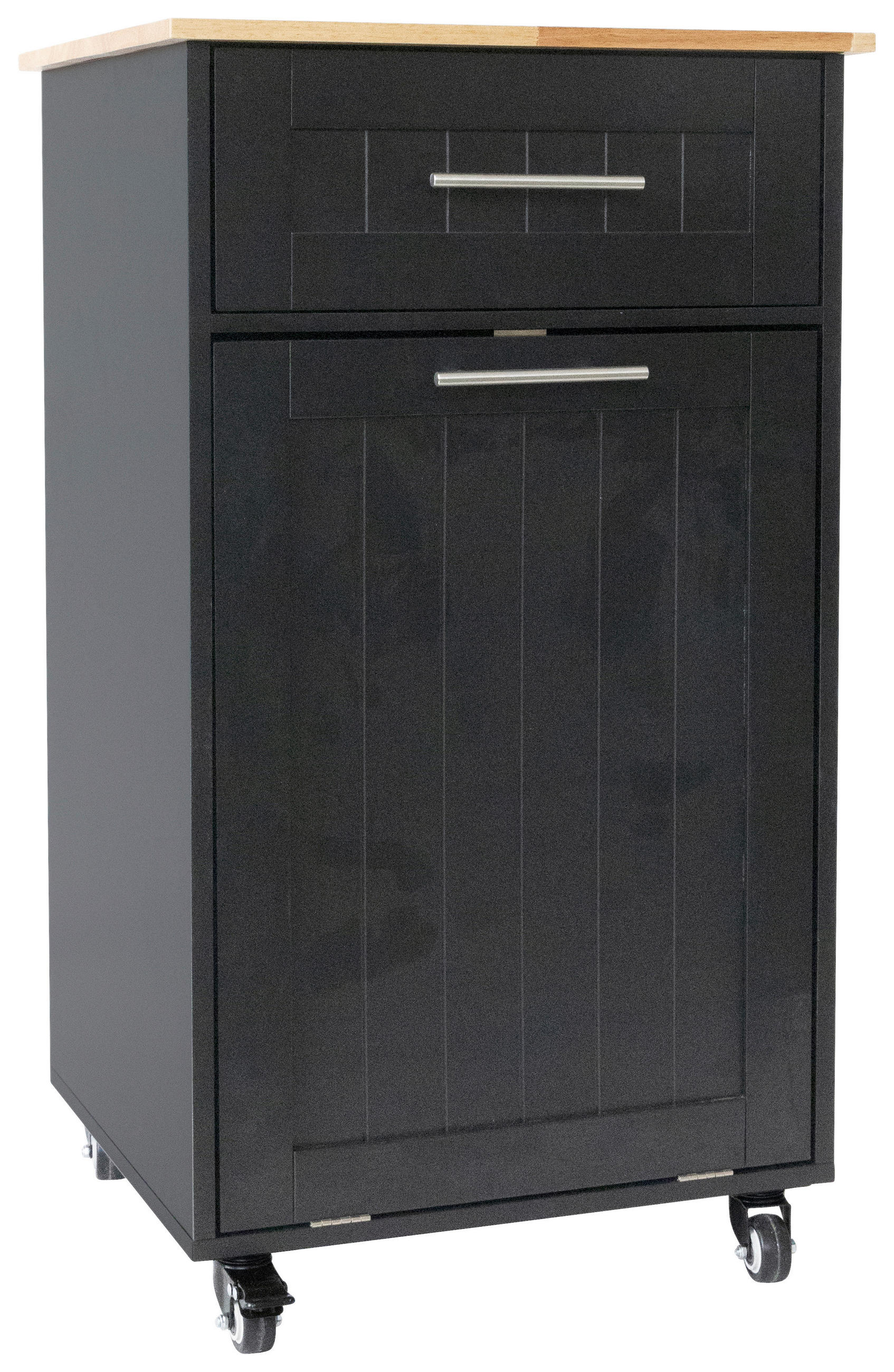 SERVIERWAGEN in Schwarz  - Silberfarben/Schwarz, Basics, Holz/Holzwerkstoff (50/90/46cm) - MID.YOU