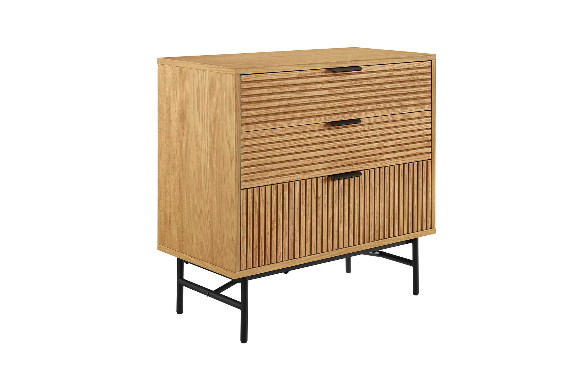 KOMMODE  in 80/80/40 cm  - Eichefarben/Schwarz, Design, Holz/Holzwerkstoff (80/80/40cm) - Livetastic