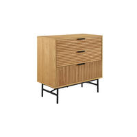 KOMMODE , 80/80/40 cm, 3 Schublade(n)  - Eichefarben/Schwarz, Design, Holz/Holzwerkstoff (80/80/40cm) - Livetastic