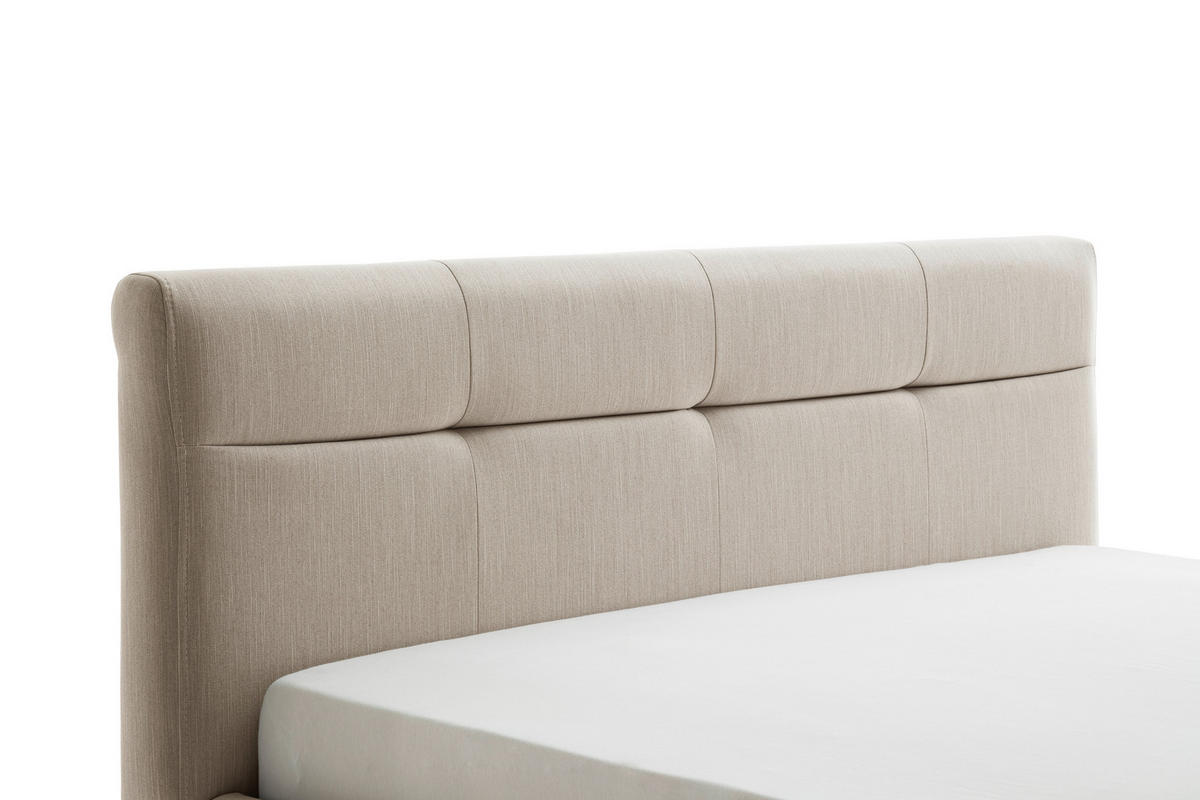 POLSTERBETT Bettkasten, Lattenroste Beige 140/200 cm  - Eichefarben/Birkefarben, KONVENTIONELL, Holz/Textil (140/200cm) - Boxxx
