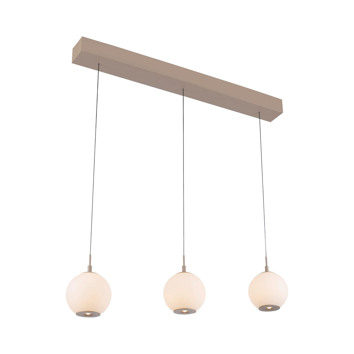 LED-HÄNGELEUCHTE Sandora  - Sandfarben, Design, Glas/Kunststoff (90/15cm) - Paul Neuhaus