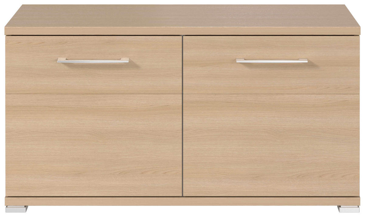 GARDEROBENBANK  in 96/51/40 cm  - Eichefarben/Silberfarben, KONVENTIONELL, Holzwerkstoff/Kunststoff (96/51/40cm)