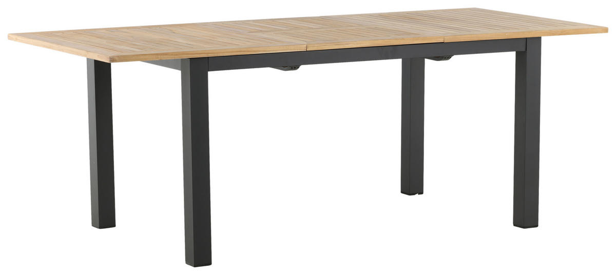 UTEBORD trä, metall rektangulär  - teakfärg/svart, Klassisk, metall/trä (210/90/75cm) - Gardenson