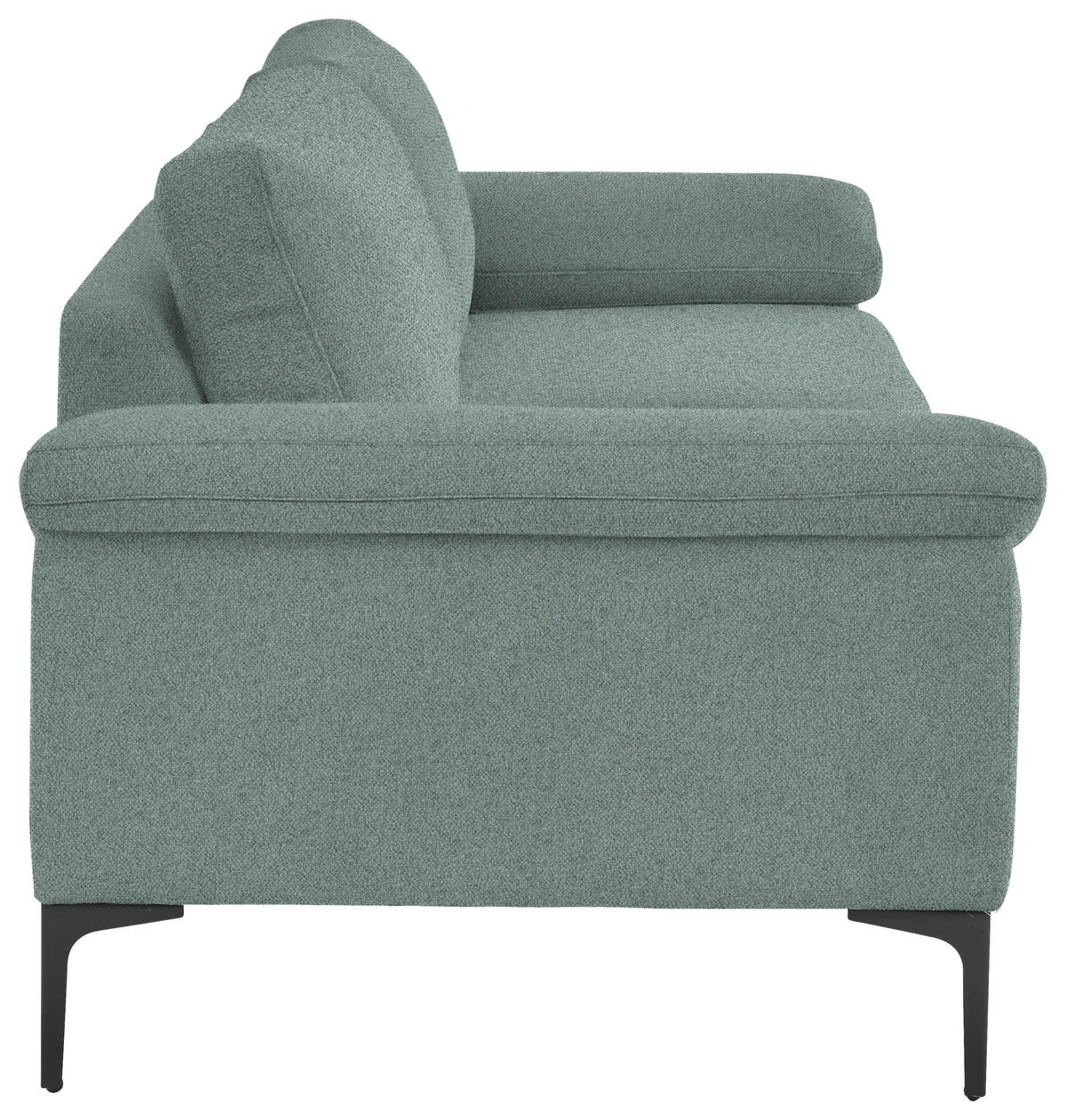 3-SITZER-SOFA in Flachgewebe Salbeigrün  - Salbeigrün/Schwarz, Design, Textil/Metall (226/89/97cm) - Pure Home Lifestyle