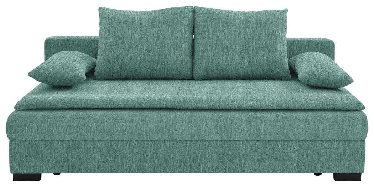 SCHLAFSOFA Webstoff Türkis  - Türkis/Schwarz, KONVENTIONELL, Kunststoff/Textil (207/94/90cm) - Carryhome