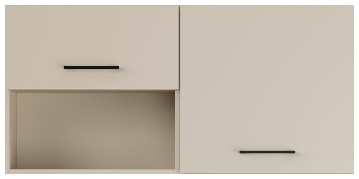 KÜCHENOBERSCHRANK 120/57,9/35,6 cm  in Hellgrau  - Hellgrau/Schwarz, Basics, Holzwerkstoff/Metall (120/57,9/35,6cm) - Impuls