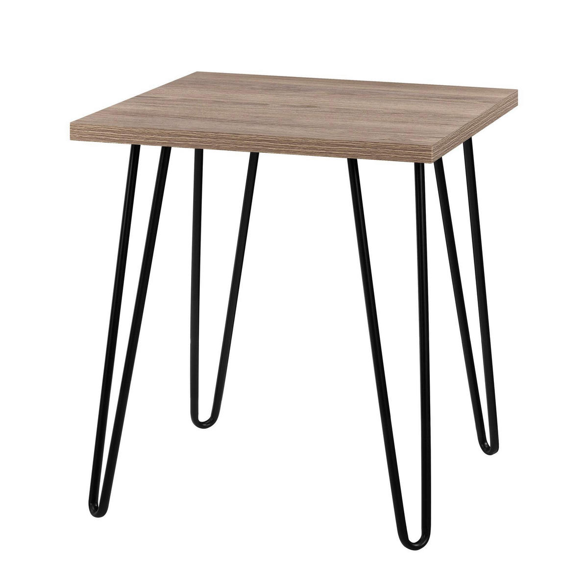 BEISTELLTISCH 49/49/55 cm Eichefarben rechteckig  - Eichefarben/Schwarz, Design, Papier/Holzwerkstoff (49/49/55cm) - MID.YOU