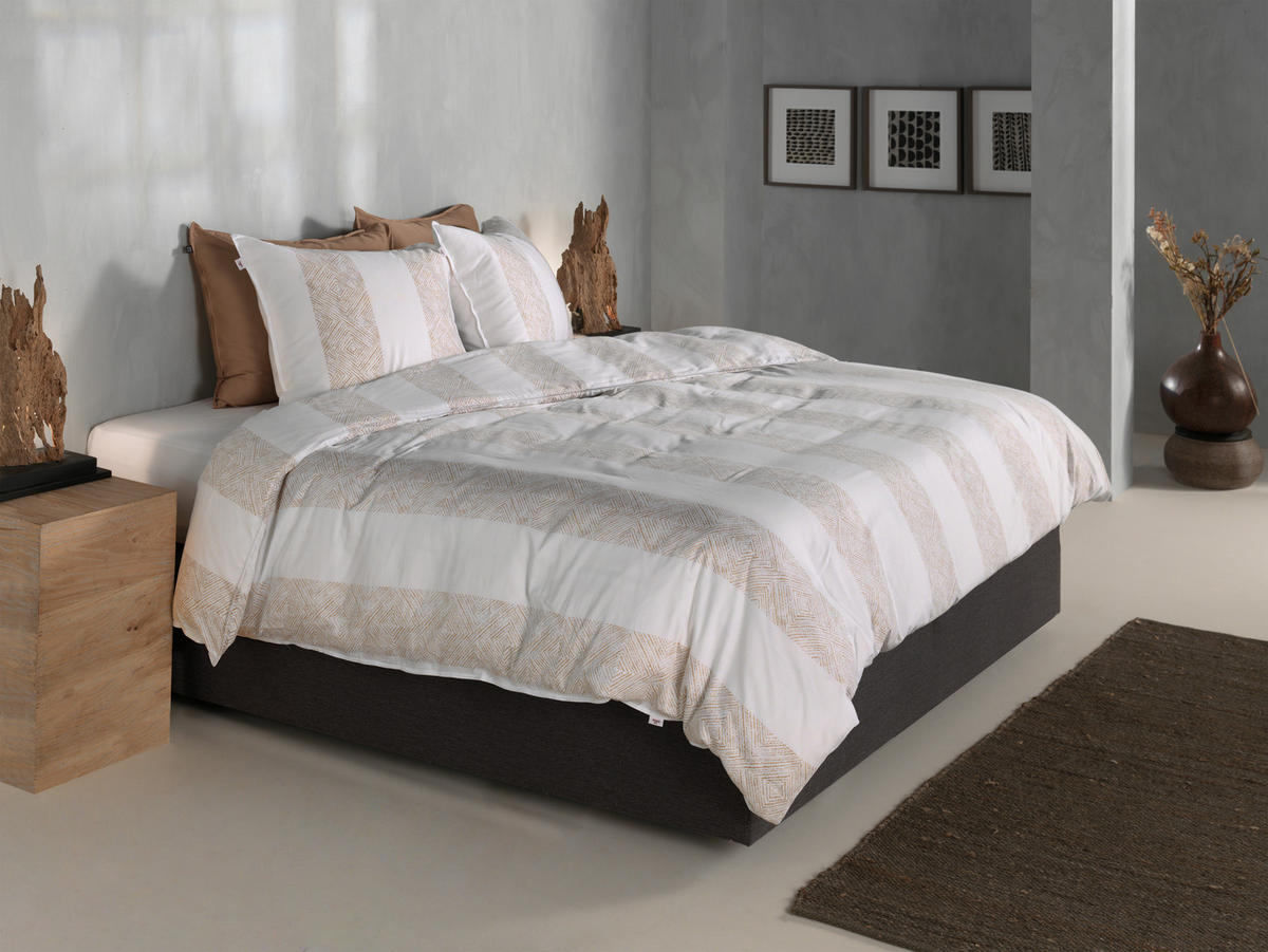BETTWÄSCHE Tratti-di-Satinado Makosatin 155/220 cm  - Sandfarben, Basics, Textil (155/220cm)