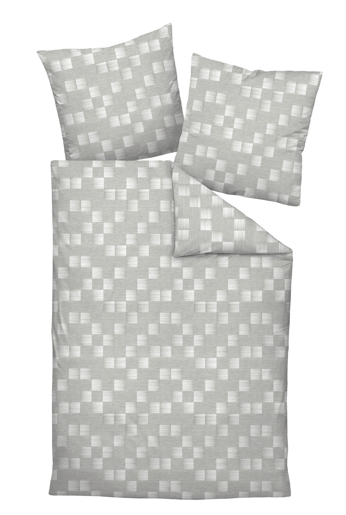 POSTELJNINA 135/200 cm mako saten srebrne barve  - srebrne barve, Basics, tekstil (135/200cm) - Janine