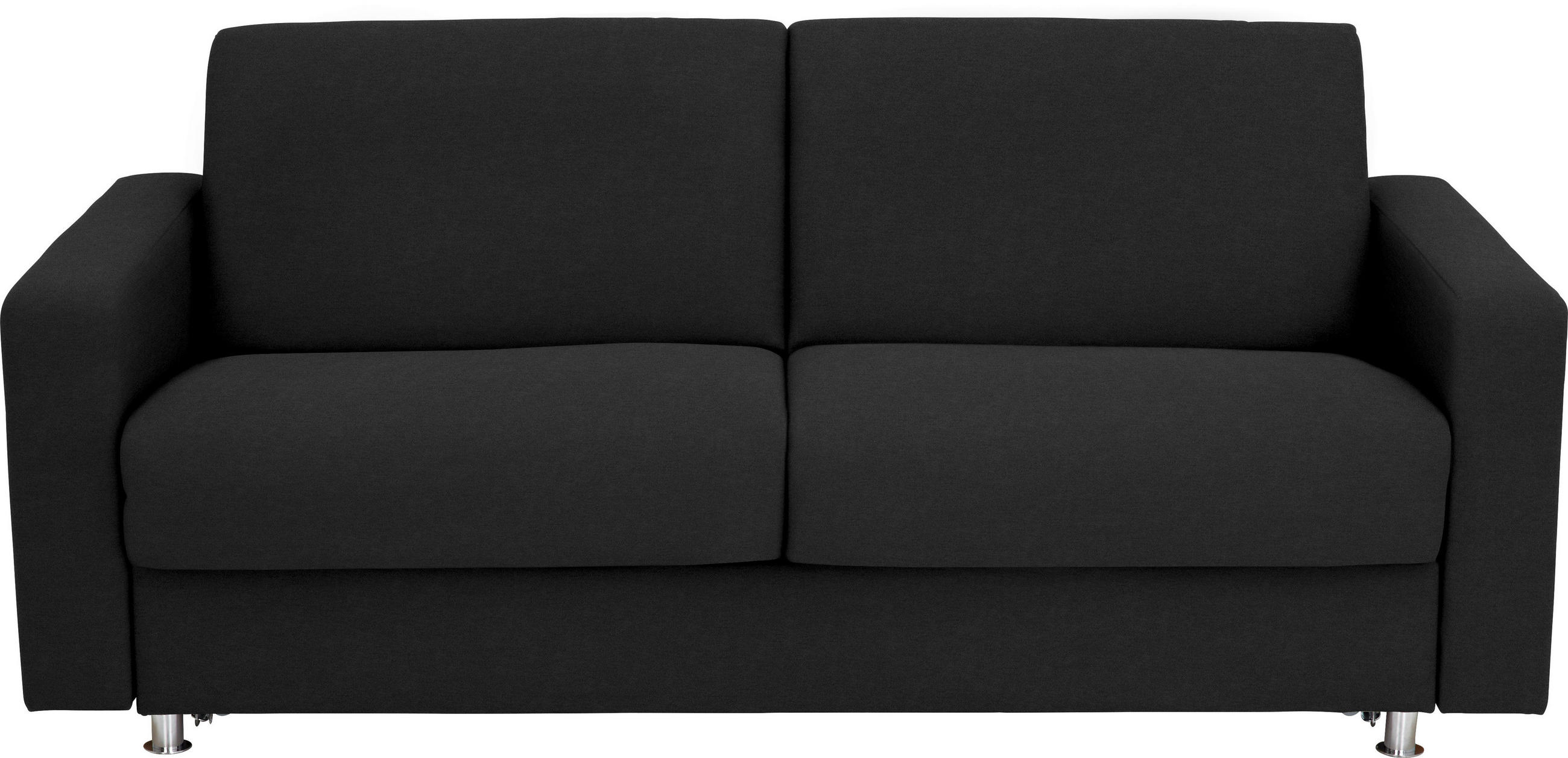 SCHLAFSOFA in Flachgewebe Schwarz  - Chromfarben/Schwarz, Design, Textil/Metall (195/84/100cm) - Bali