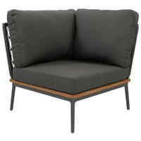LOUNGEECKTEIL  - Anthrazit/Teakfarben, Basics, Holz/Textil (82/71/82cm)