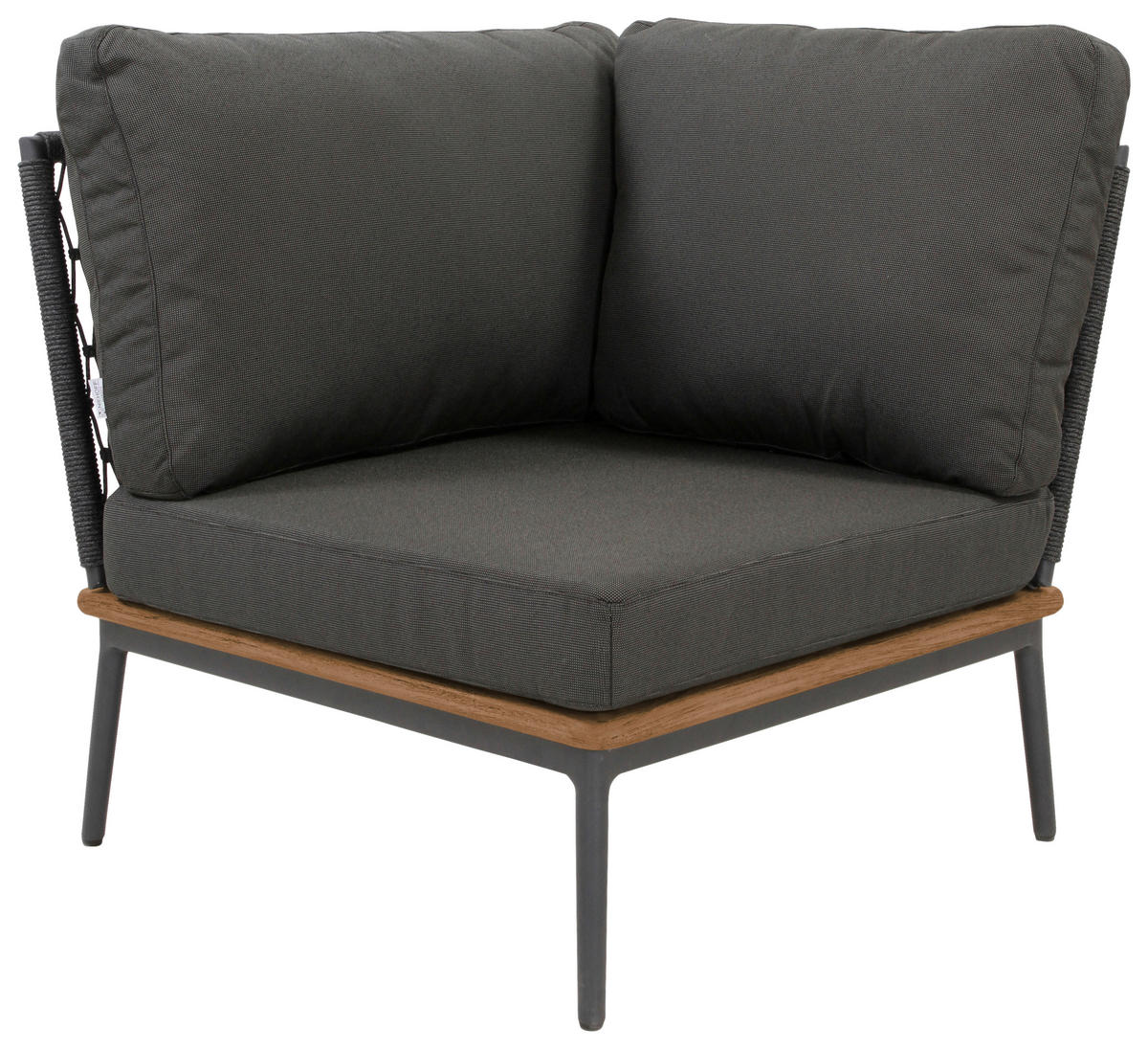 LOUNGEECKTEIL  - Anthrazit/Teakfarben, Basics, Holz/Textil (82/71/82cm)