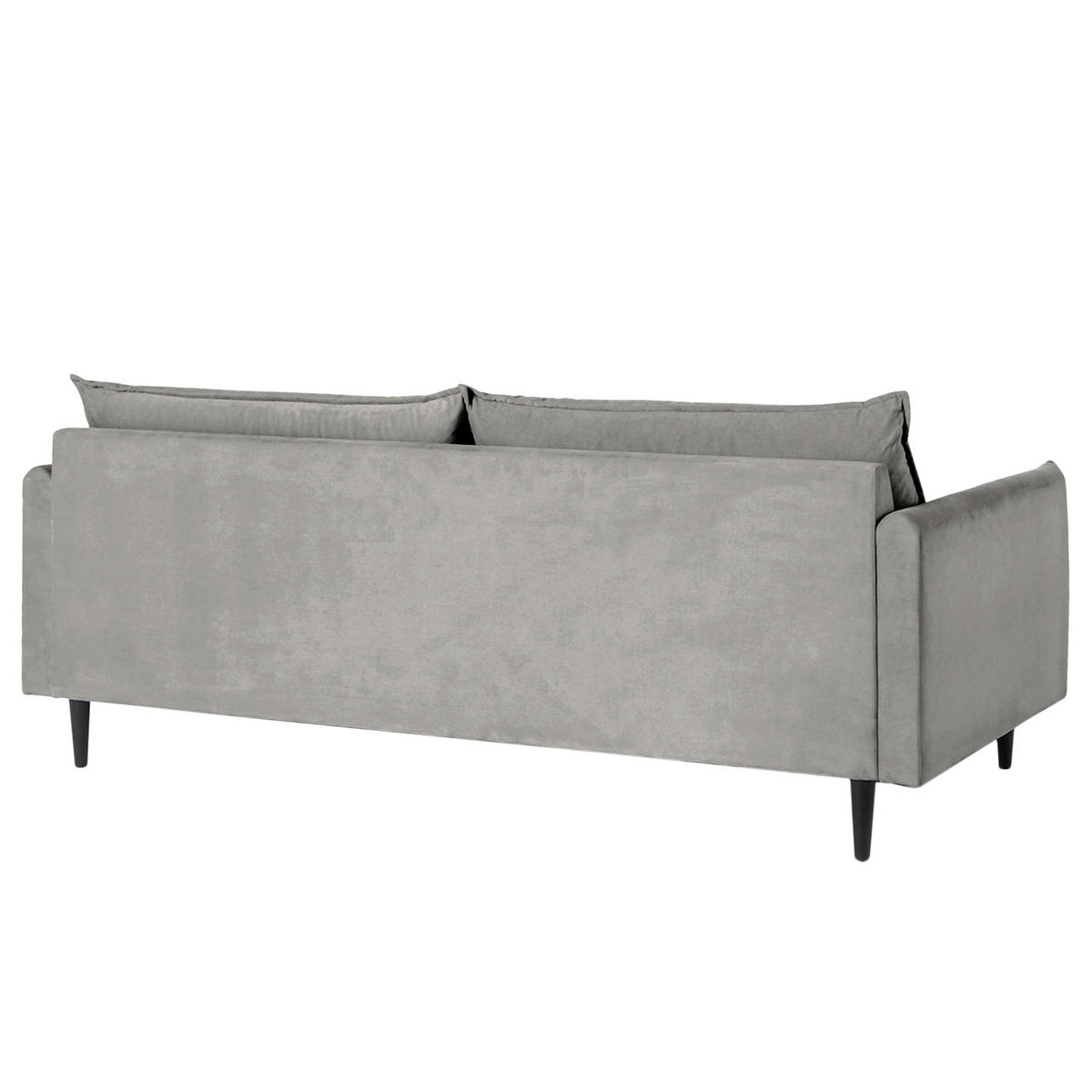 3-SITZER-SOFA JULI Samt Grau  - Schwarz/Grau, Design, Holz/Textil (203/86/100cm) - P & B