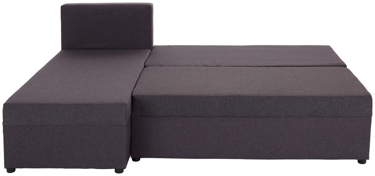 ECKSOFA Grau Webstoff  - Schwarz/Grau, Design, Kunststoff/Textil (195/147cm) - P & B