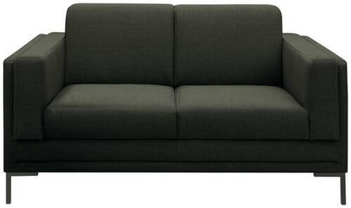 2-SITZER-SOFA Webstoff Dunkelgrün  - Dunkelgrün/Silberfarben, Design, Textil/Metall (155/82/90cm) - LOOKS by W.Joop