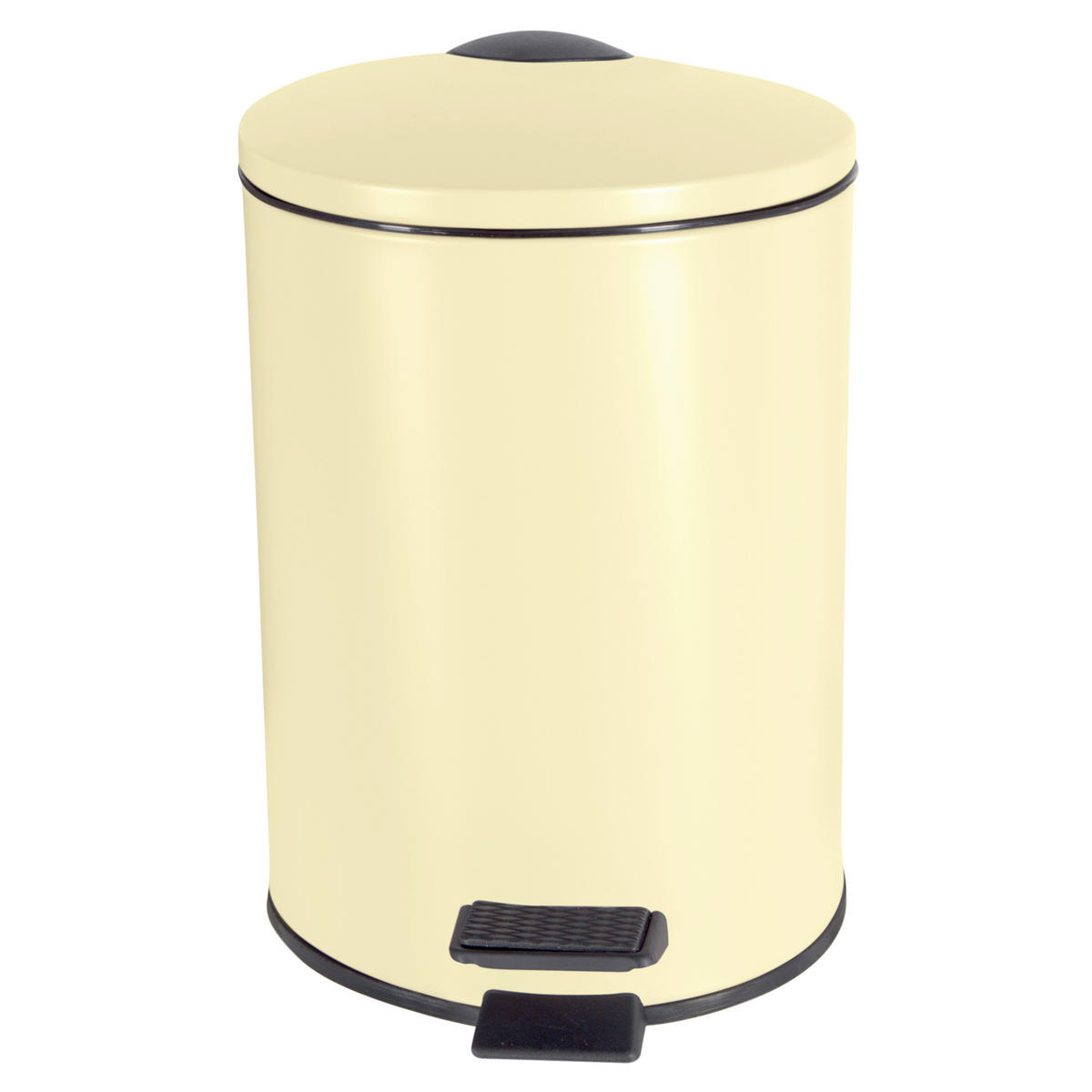 TRETEIMER ADELAR 3 L  - Hellgelb/Schwarz, Basics, Kunststoff/Metall (16.80/16.80/22.80cm) - Spirella