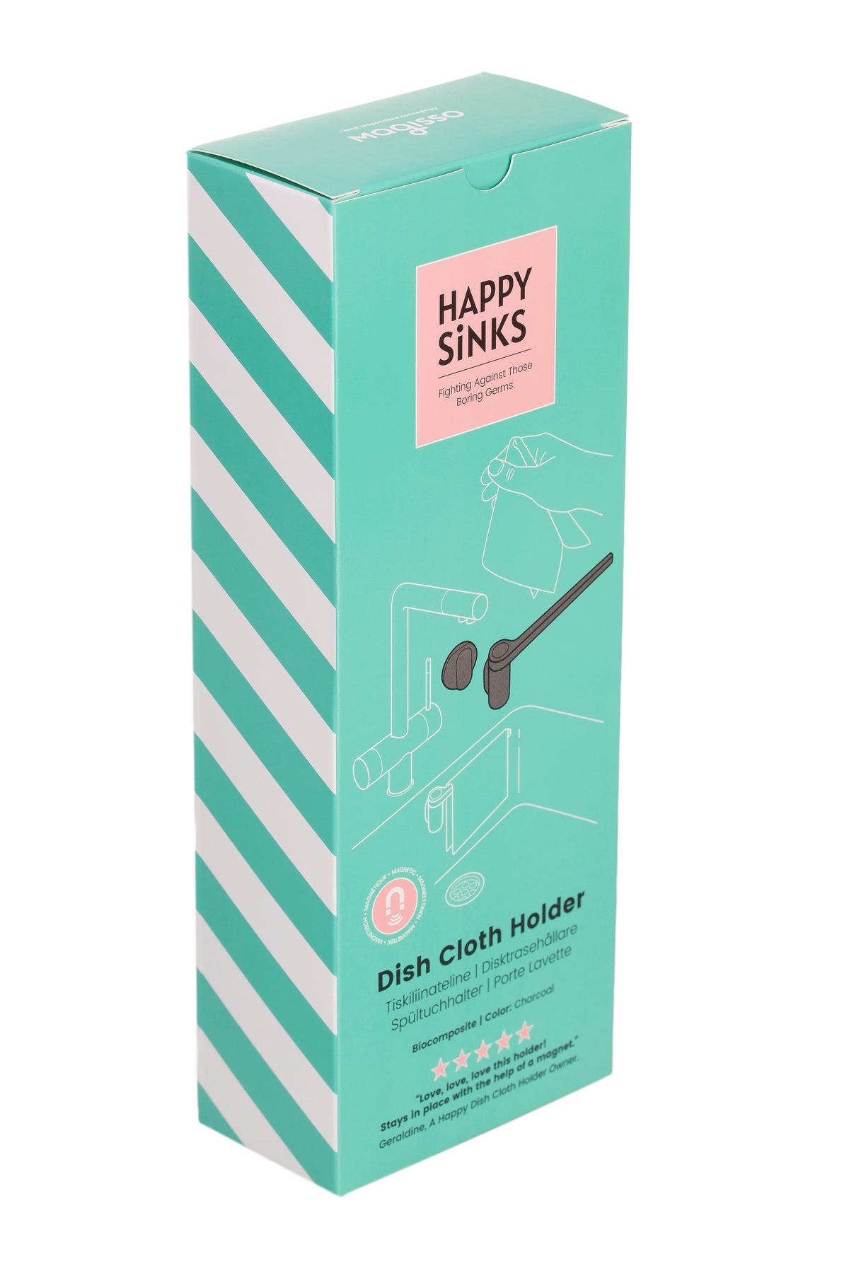 SPÜLTUCHHALTER - Anthrazit, Basics, Holzwerkstoff/Kunststoff - HAPPY SINKS