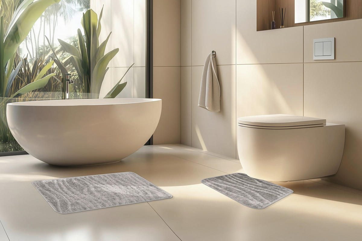 BADEMATTENSET 50/80 cm  - Basics, Kunststoff (50/80cm) - Kayoom