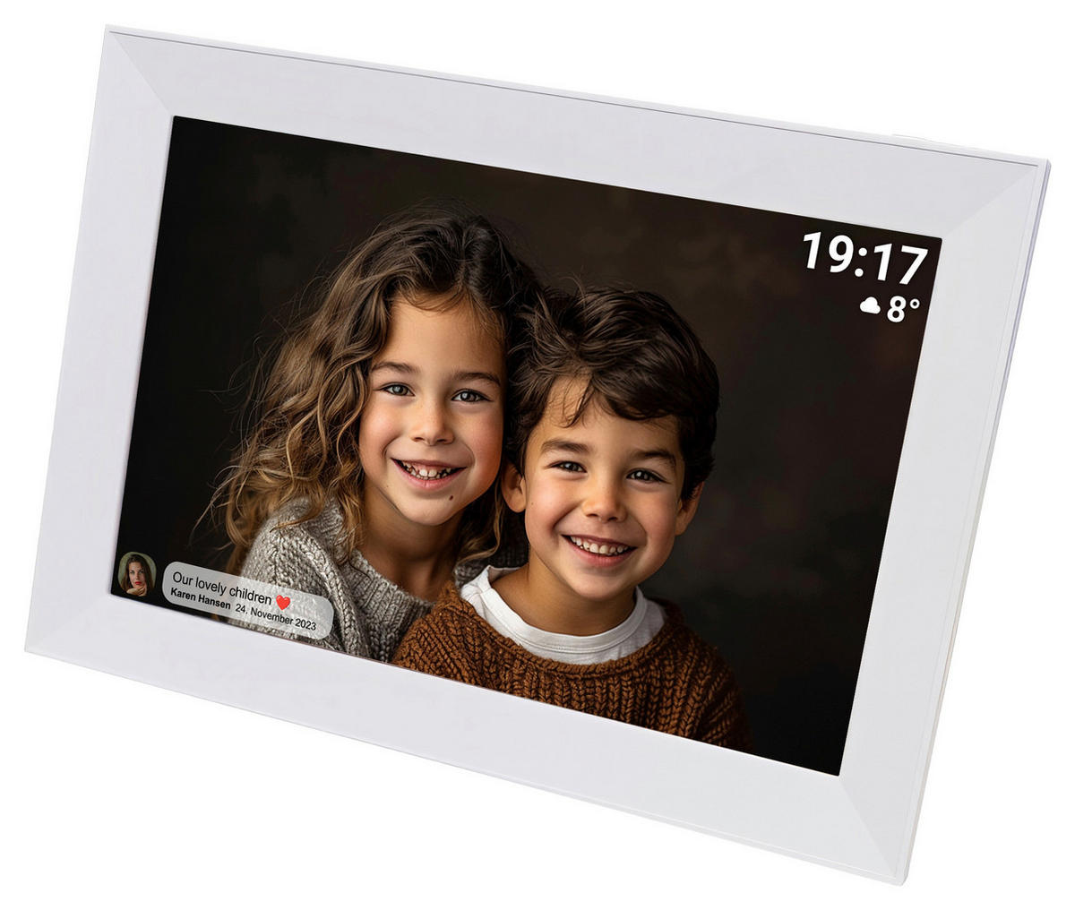 DIGITALER BILDERRAHMEN - Weiß, Design, Kunststoff (26/18/2,5cm) - DENVER