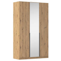 DREHTÜRENSCHRANK in Eiche Artisan  - Eiche Artisan/Grau, Modern, Holzwerkstoff/Metall (136/229/54cm) - Rauch Möbel