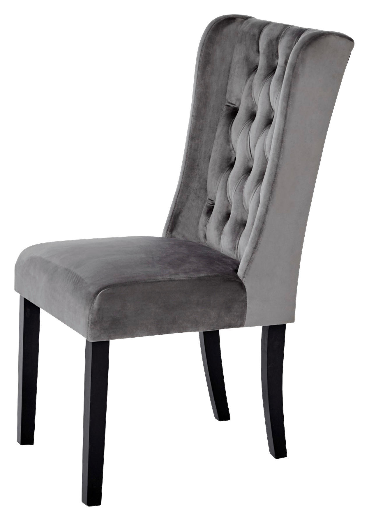 STUHL in Samt - Anthrazit/Schwarz, Modern, Holz/Textil (50/62/99cm) - Livetastic