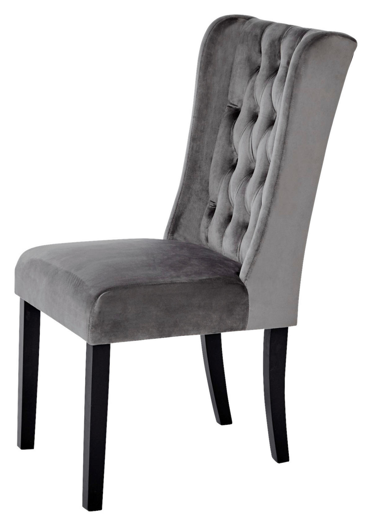 STUHL  in Samt  - Anthrazit/Schwarz, Modern, Holz/Textil (50/62/99cm) - Livetastic
