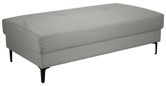 HOCKER Velours Grau  - Schwarz/Grau, Design, Textil/Metall (140/45/80cm) - Xora