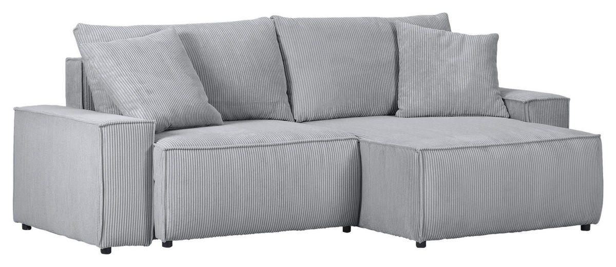 HÖRNSOFFA i manchester ljusgrå  - ljusgrå/svart, Klassisk, textil/plast (250/153cm) - MID.YOU