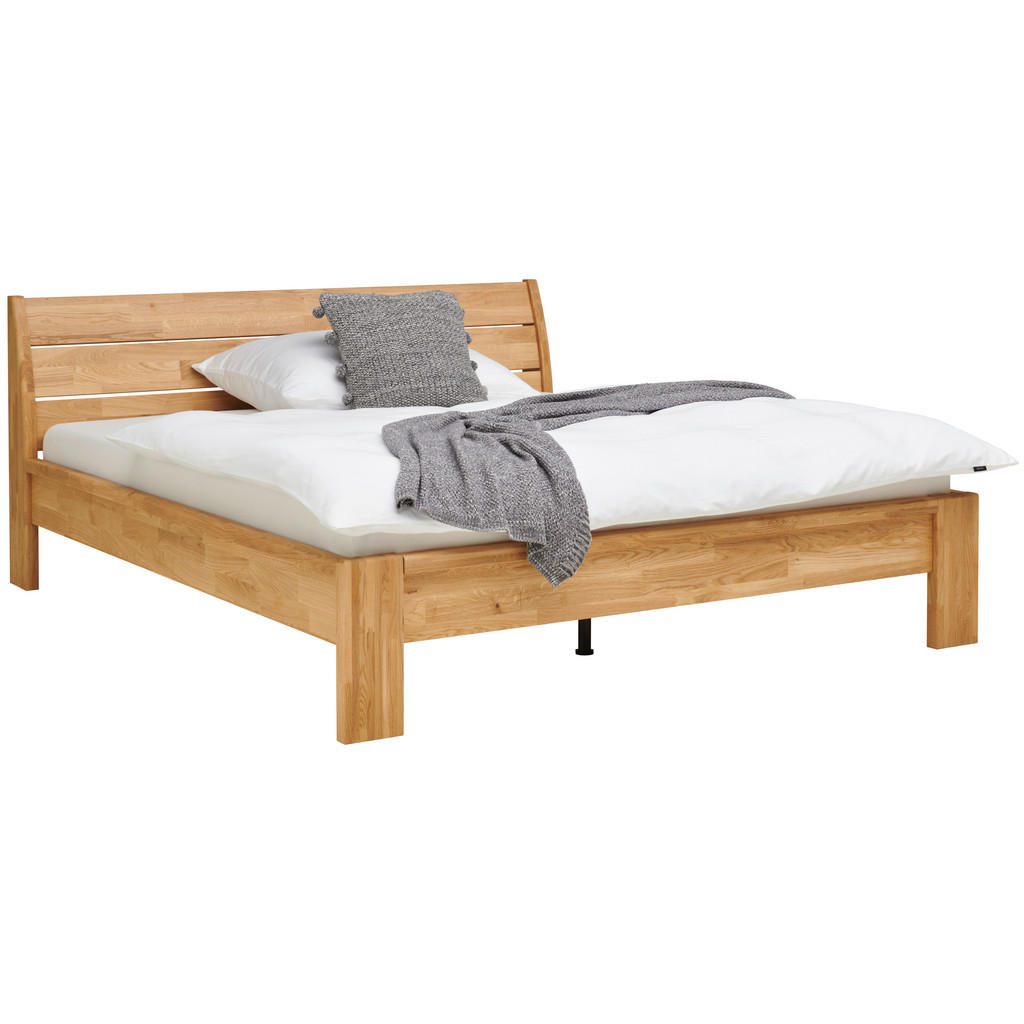 Thumbnail - Mid.you Bett, Wildeiche, Holz, Wildeiche, massiv, Höhe ca. 5 cm, 180x200 cm, Lattenrosthöhe individuell einstellbar, Sch...