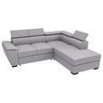 ECKSOFA  in Flachgewebe Grau  - Schwarz/Grau, KONVENTIONELL, Kunststoff/Textil (266/220cm) - Carryhome