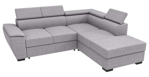 ECKSOFA  in Flachgewebe Grau  - Schwarz/Grau, KONVENTIONELL, Kunststoff/Textil (266/220cm) - Carryhome