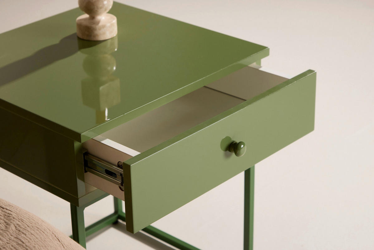 NACHTTISCH 41/50/41 cm Pappel  - Grün, MODERN, Holz/Metall (41/50/41cm) - Livetastic