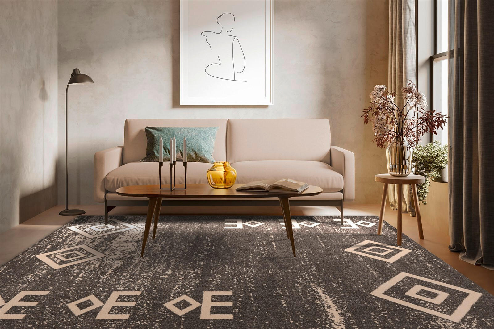 TEPPICH 160/230 cm Naila 100 Grau Grau  - Grau, KONVENTIONELL, Textil (160/230cm)
