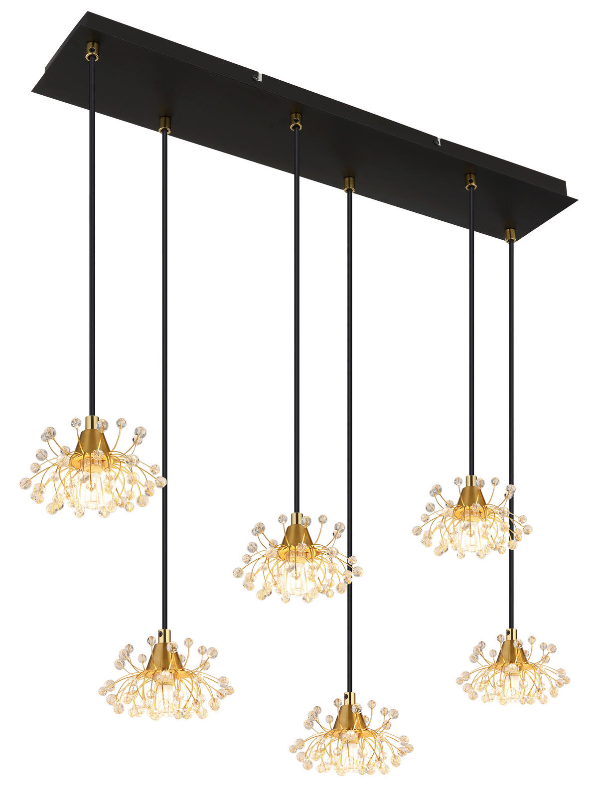 HÄNGLAMPA FIORE 77,5/24/120 cm  - klar/svart, Design, metall/plast (77,5/24/120cm) - Globo