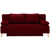 SCHLAFSOFA Webstoff Dunkelrot  - Naturfarben/Dunkelrot, Konventionell, Holz/Textil (195/90/90cm) - Cantus