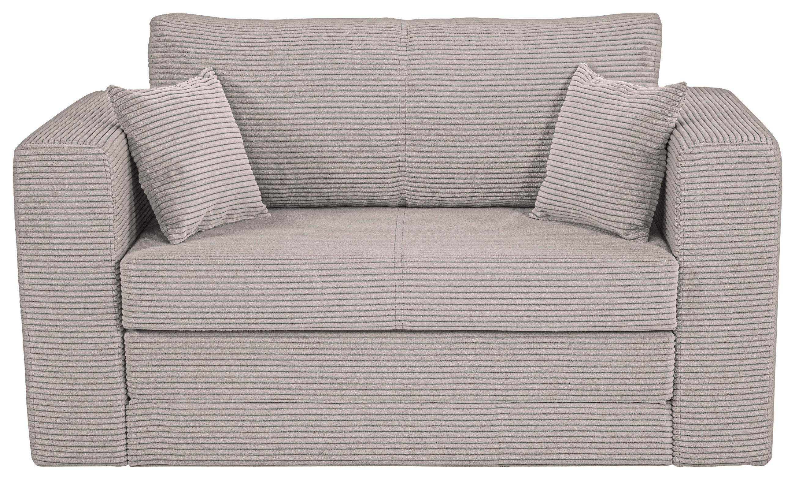 JUGEND- UND KINDERSOFA Cord Hellgrau  - Hellgrau/Schwarz, KONVENTIONELL, Textil (136/78/72cm) - Xora