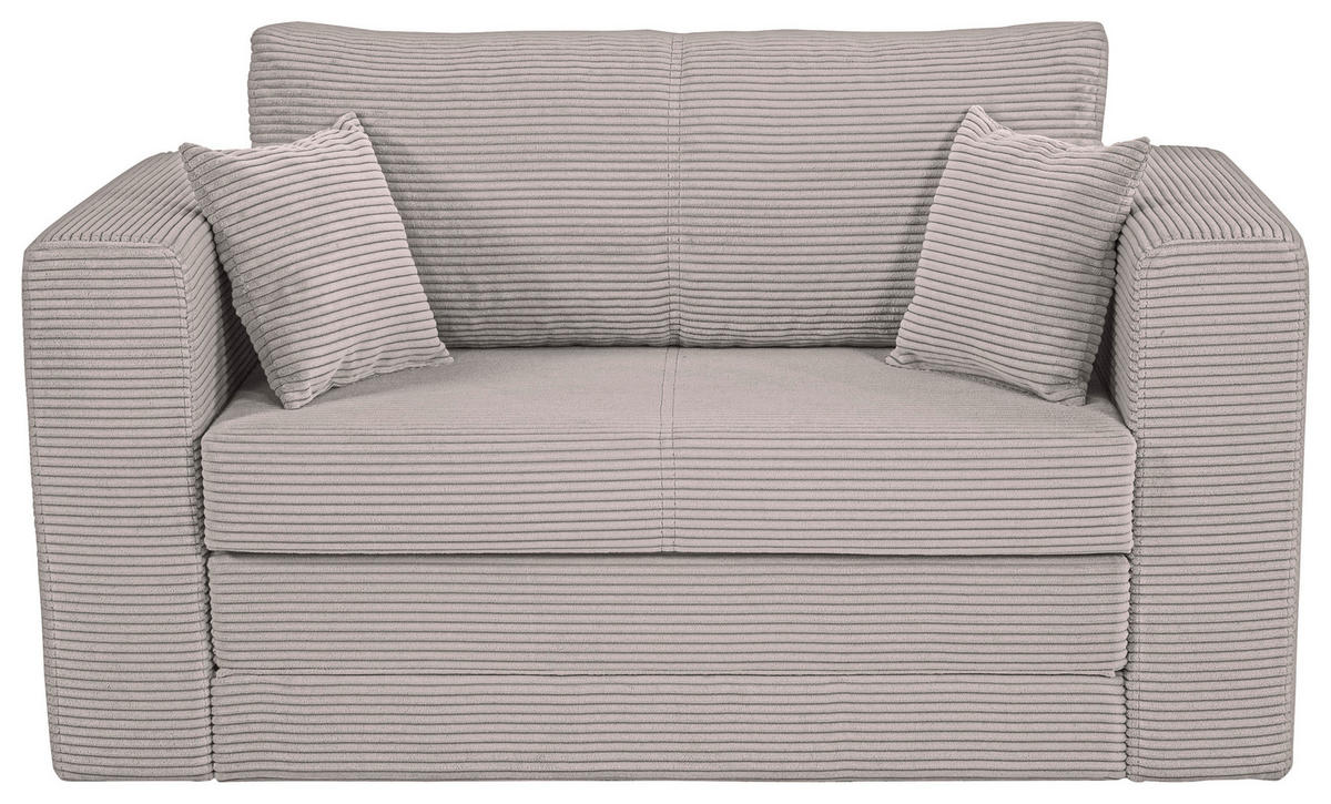 JUGEND- UND KINDERSOFA Cord Hellgrau  - Hellgrau/Schwarz, KONVENTIONELL, Textil (136/78/72cm) - Xora