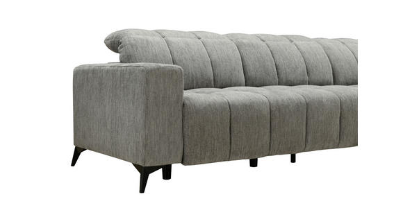 ECKSOFA Dunkelgrau Chenille  - Dunkelgrau/Schwarz, Design, Textil/Metall (293/214cm) - Xora