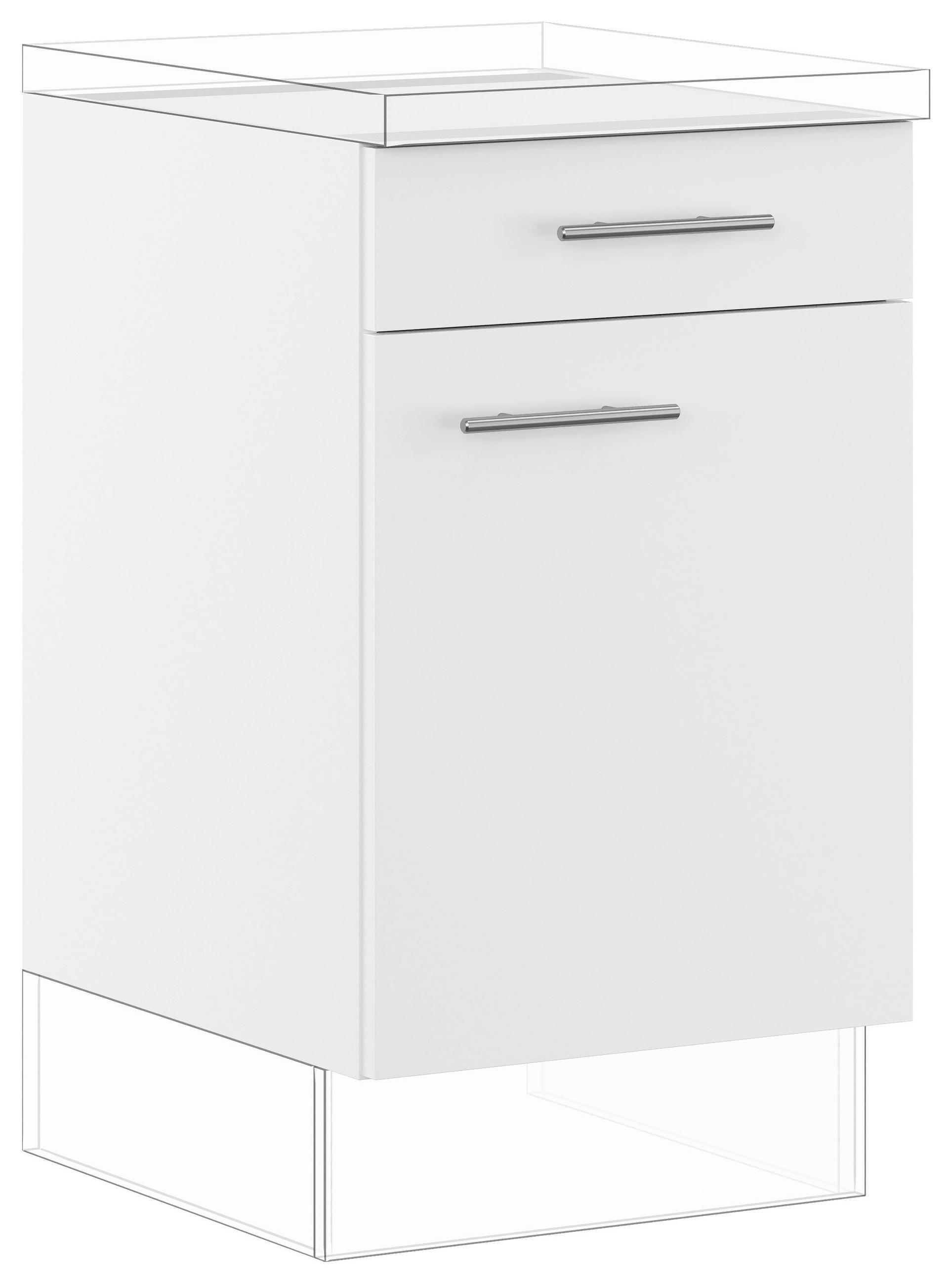 SCHUBKASTENUNTERSCHRANK 50/87,8/57,6 cm  in Weiß  - Edelstahlfarben/Weiß, Basics, Holzwerkstoff/Metall (50/87,8/57,6cm) - Impuls