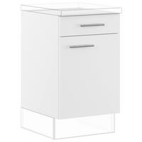 SCHUBKASTENUNTERSCHRANK 50/87,8/57,6 cm  in Weiß  - Edelstahlfarben/Weiß, Basics, Holzwerkstoff/Metall (50/87,8/57,6cm) - Impuls