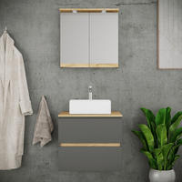 BADEZIMMER 3-teilig  in 60 cm  - Honigeiche/Anthrazit, Trend, Keramik/Holzwerkstoff (60cm) - MID.YOU