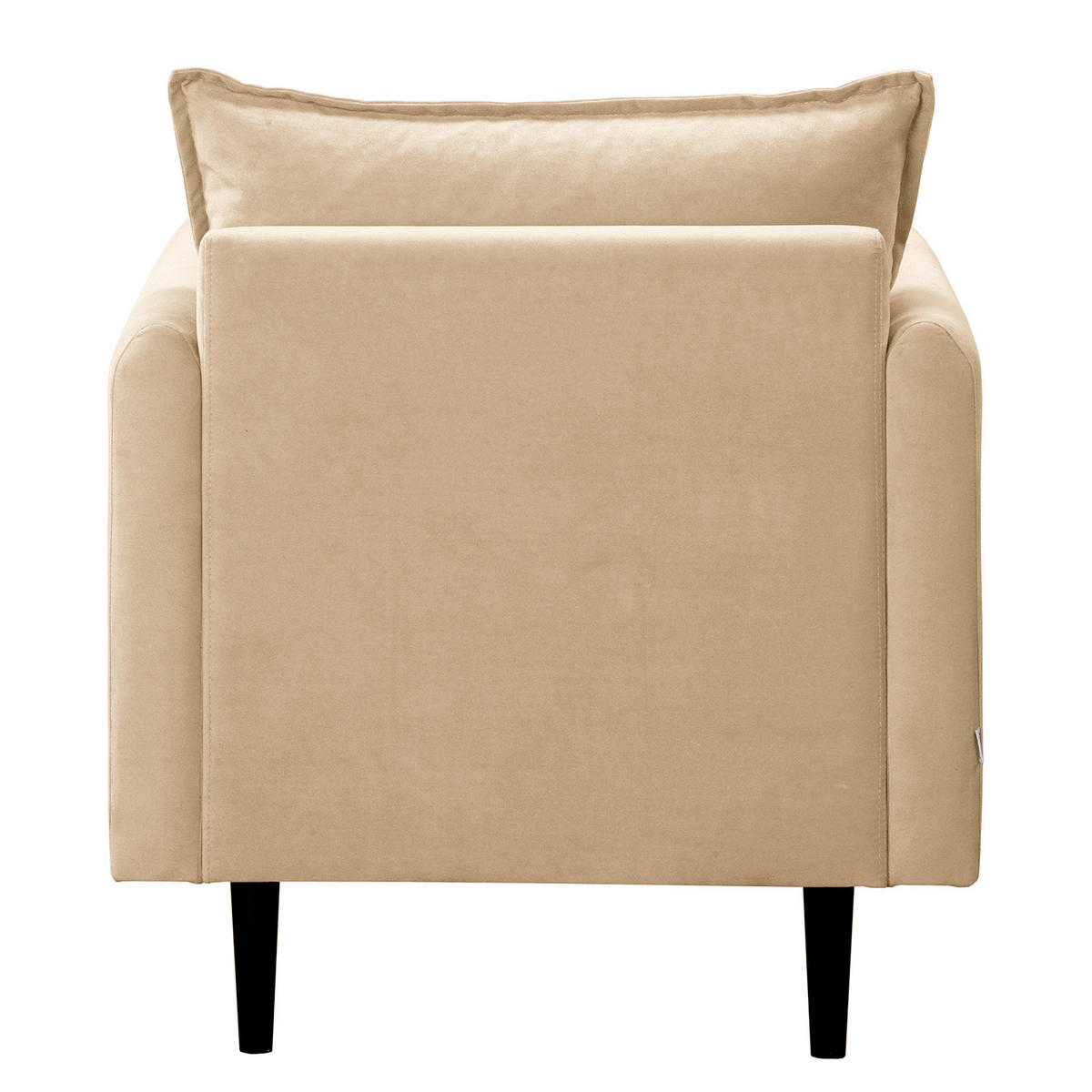 SESSEL in Samt Beige  - Beige/Schwarz, Design, Holz/Textil (74/86/100cm) - P & B