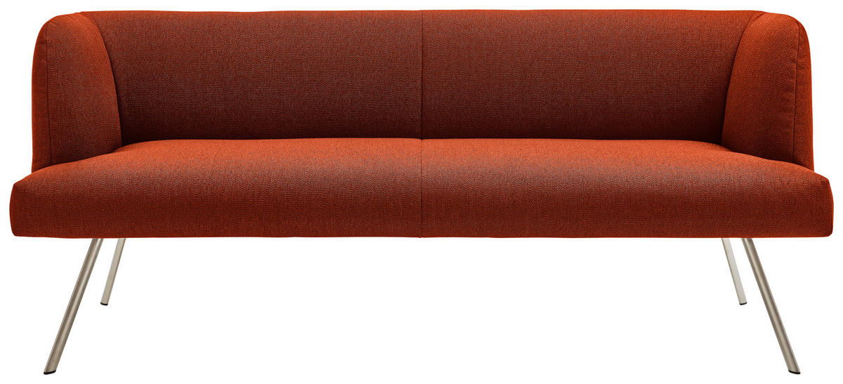 SITZBANK 180/87/64 cm  in Edelstahlfarben, Rostfarben  - Edelstahlfarben/Rostfarben, Design, Textil/Metall (180/87/64cm) - Venjakob