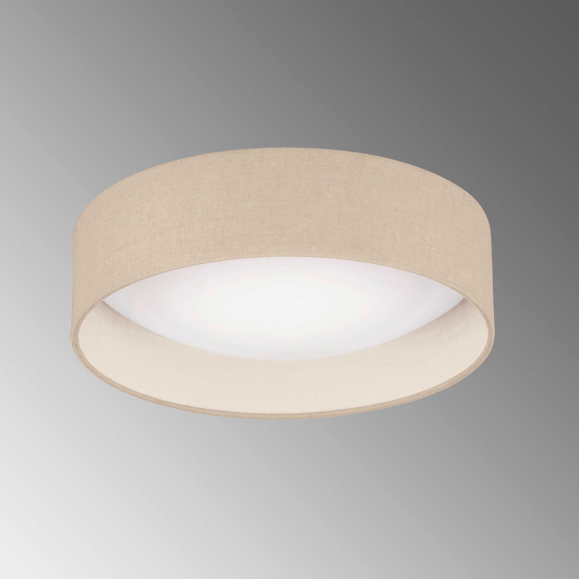 LED-DECKENLEUCHTE   40 cm   - Sandfarben/Weiß, Design, Glas/Textil (40cm)
