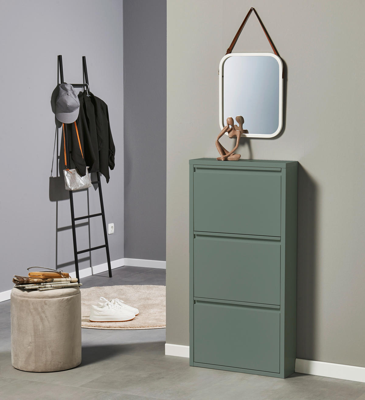 SCHUHKIPPER  in 51/104/16 cm  - Salbeigrün, MODERN, Metall (51/104/16cm) - Boxxx