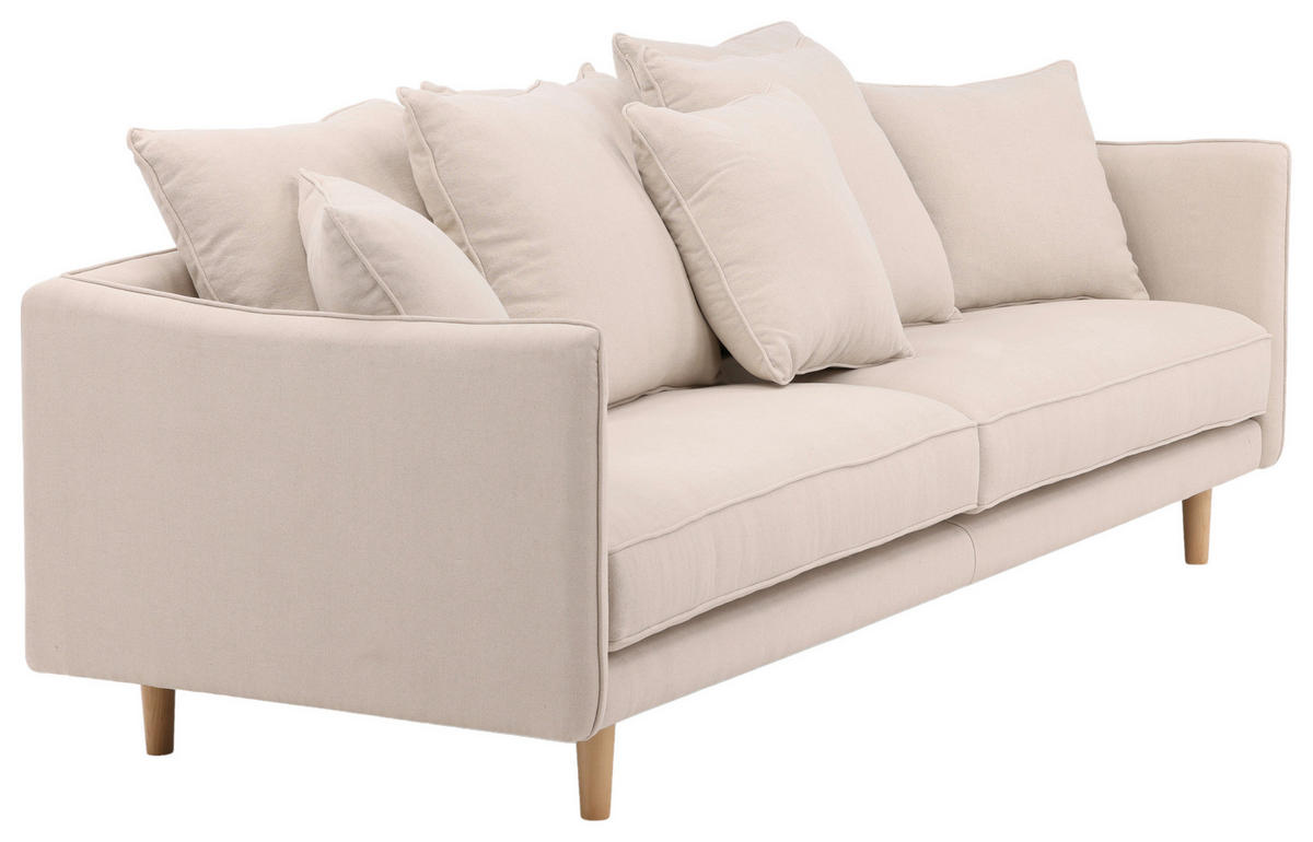 2-SITZER-SOFA in Beige  - Beige, Design, Holz/Textil (240/91/92cm) - Livetastic