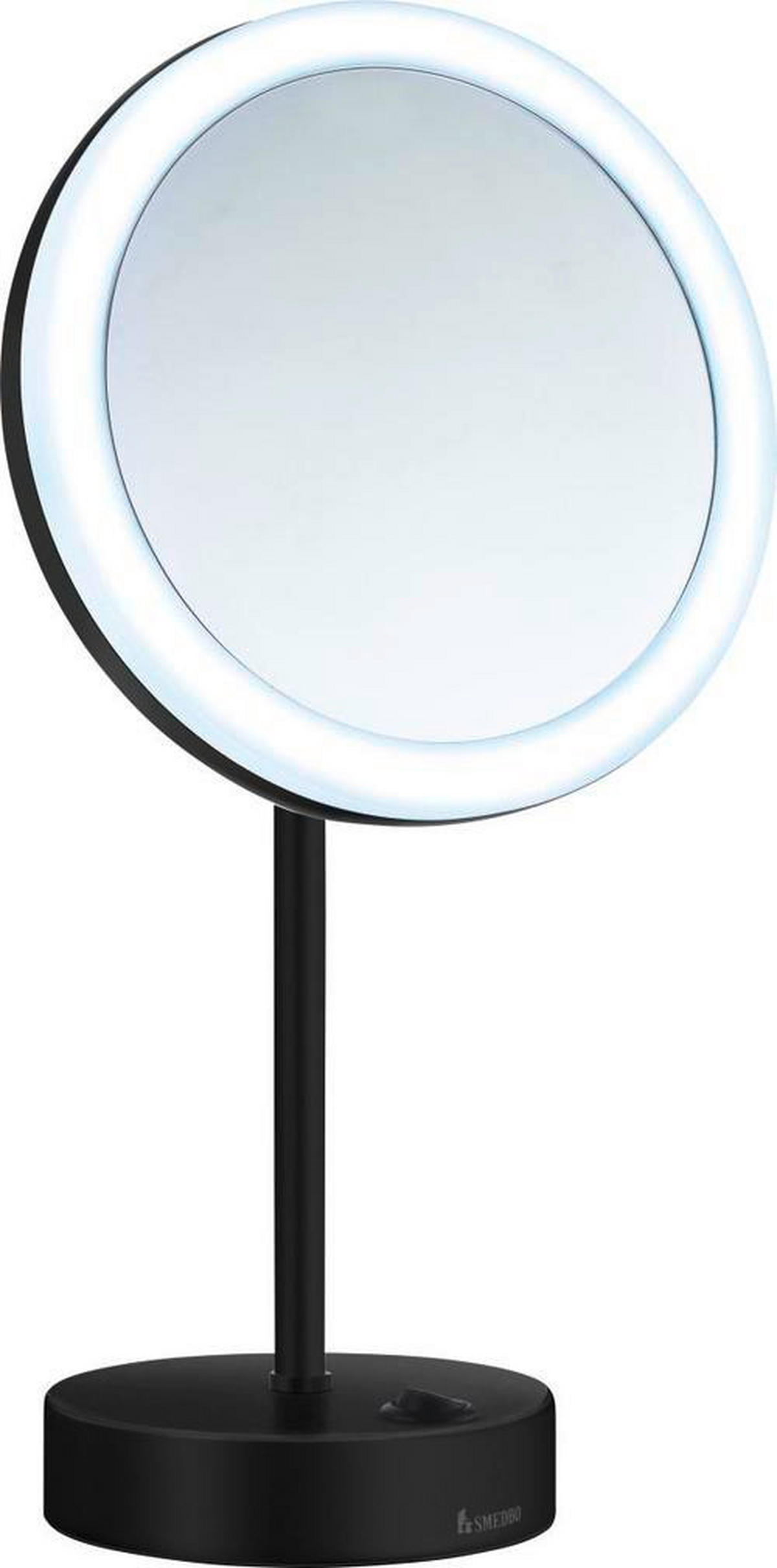 SCHMINKSPIEGEL 20/38/20 cm  - Chromfarben/Schwarz, Basics, Glas/Metall (20/38/20cm) - Smedbo